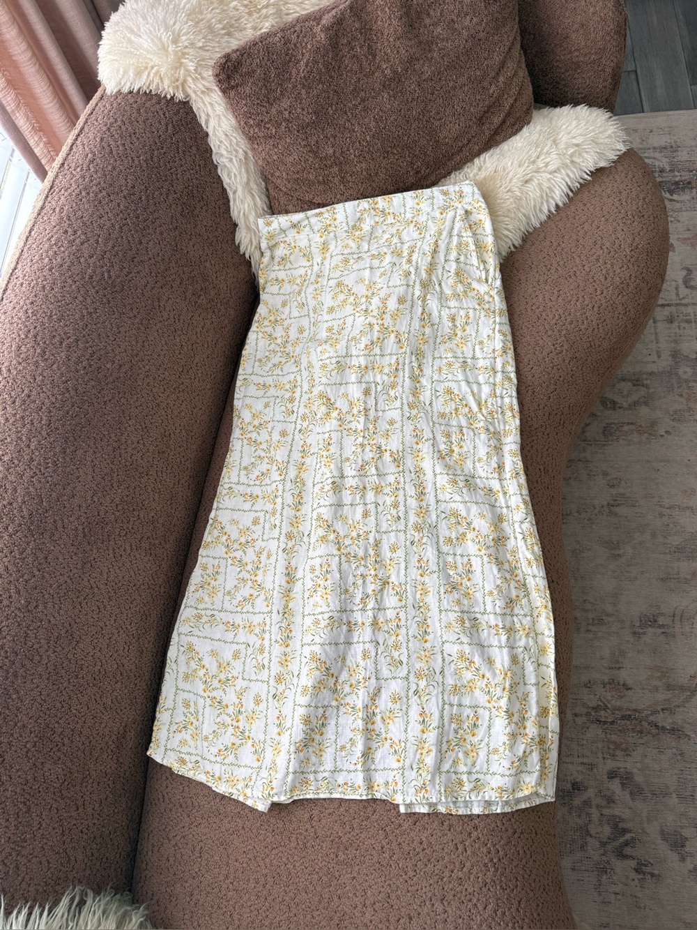 Joie Linen Floral Printed Skirt